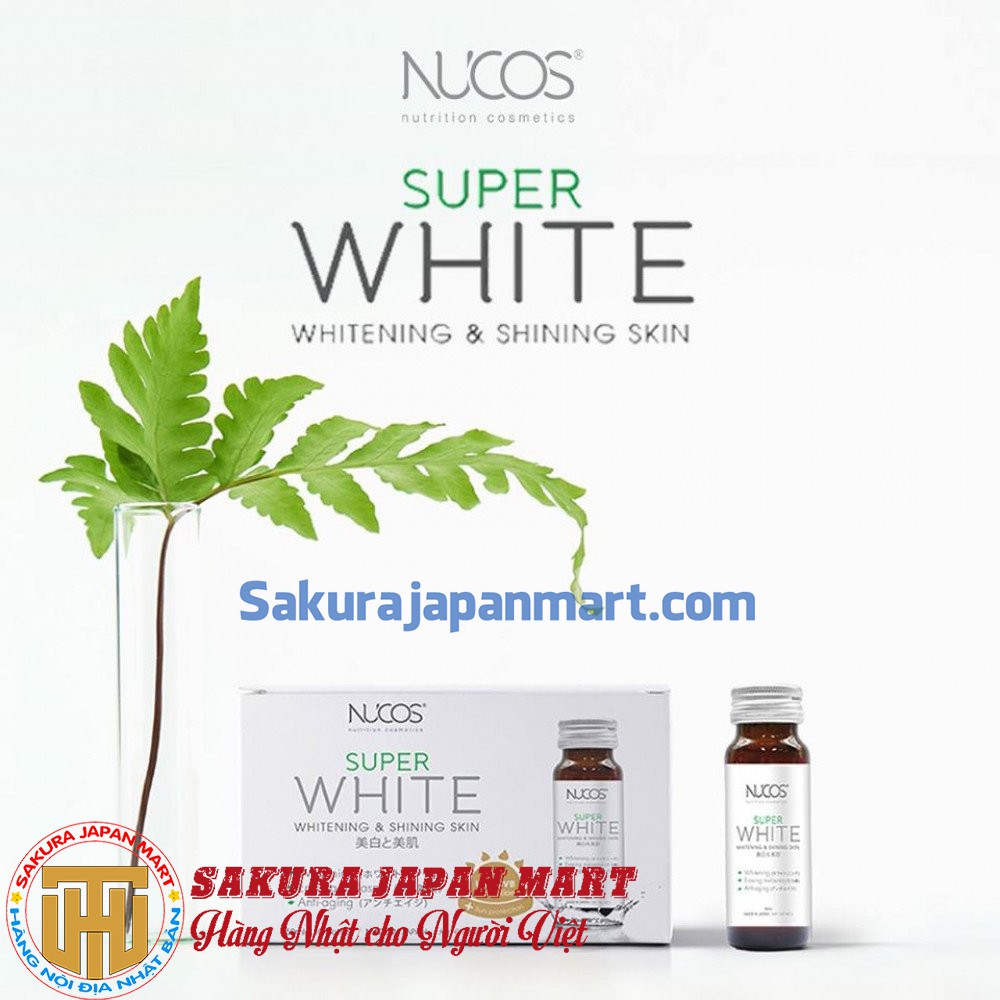 Nước uống Collagen trắng da, giảm nám Nucos Super White (Hộp 10 chai x 50ml)